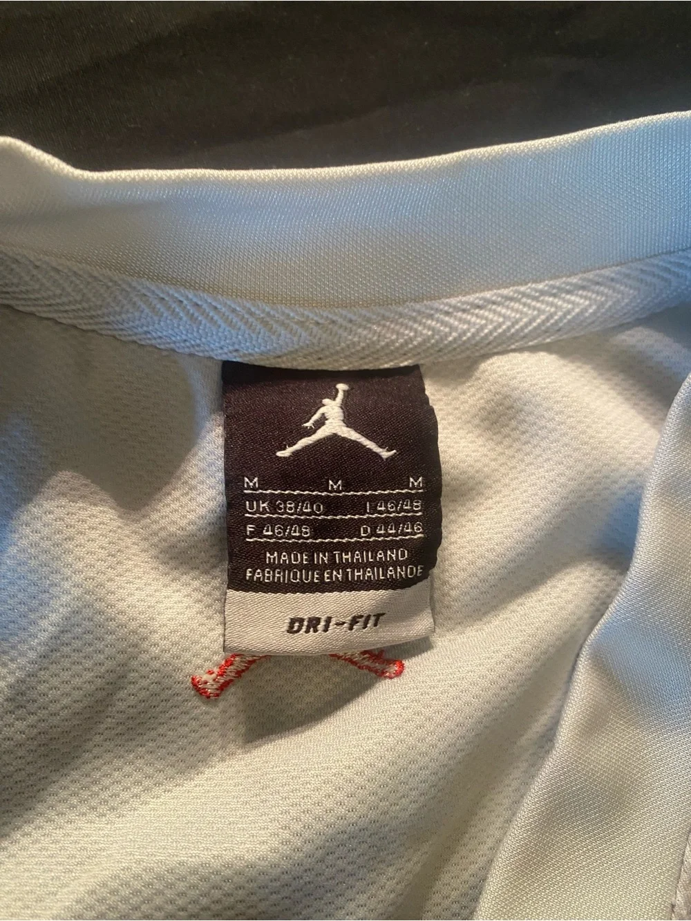Jordan Dri-FIT White Mesh Performance Top with Black Tag jersey men’s medium